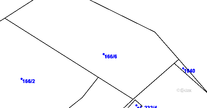 Parcela st. 166/6 v KÚ Chuchelna, Katastrální mapa