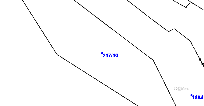 Parcela st. 217/10 v KÚ Chuchelna, Katastrální mapa