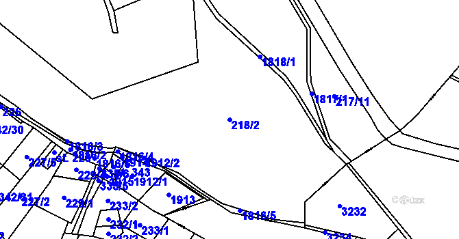 Parcela st. 218/2 v KÚ Chuchelna, Katastrální mapa