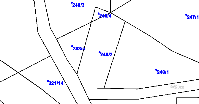 Parcela st. 248/2 v KÚ Chuchelna, Katastrální mapa