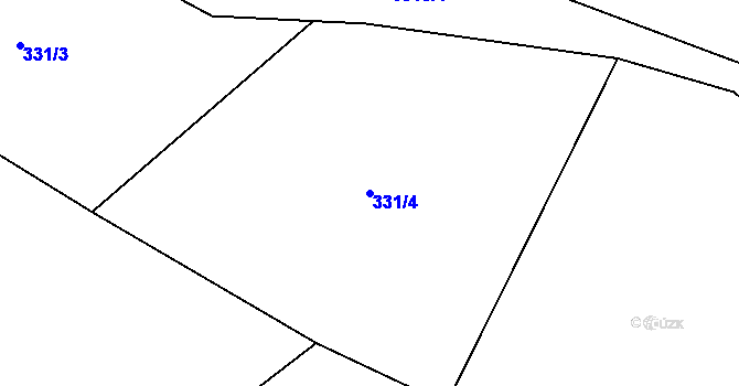 Parcela st. 331/4 v KÚ Chuchelna, Katastrální mapa