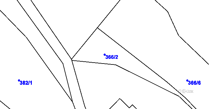 Parcela st. 366/2 v KÚ Chuchelna, Katastrální mapa