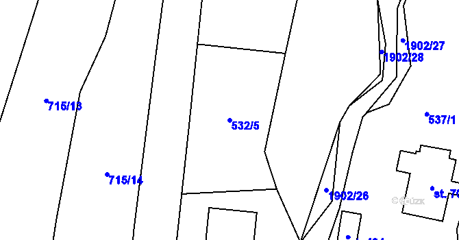 Parcela st. 532/5 v KÚ Chuchelna, Katastrální mapa