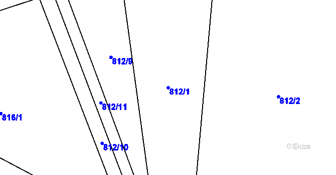 Parcela st. 812/1 v KÚ Chuchelna, Katastrální mapa