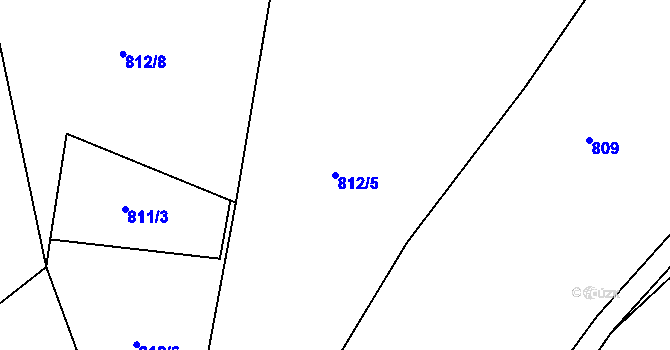 Parcela st. 812/5 v KÚ Chuchelna, Katastrální mapa