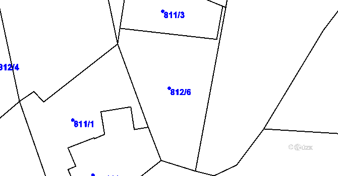 Parcela st. 812/6 v KÚ Chuchelna, Katastrální mapa