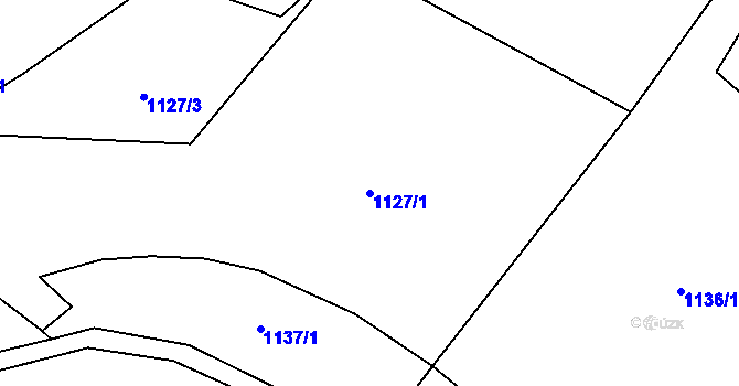Parcela st. 1127/1 v KÚ Chuchelna, Katastrální mapa