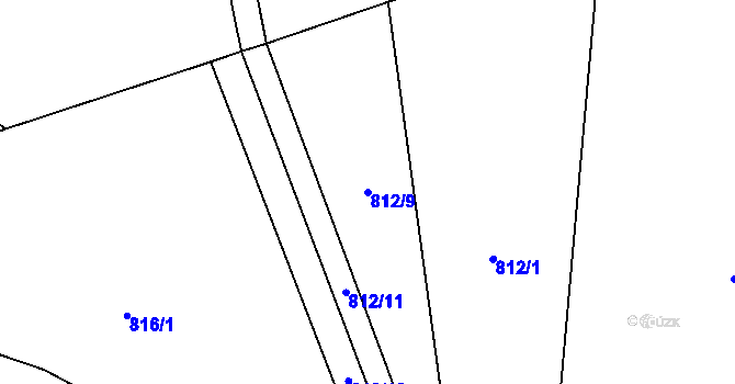 Parcela st. 812/9 v KÚ Chuchelna, Katastrální mapa