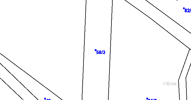 Parcela st. 58/3 v KÚ Chuchelna, Katastrální mapa