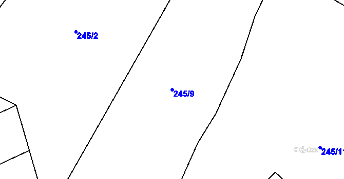 Parcela st. 245/9 v KÚ Chuchelna, Katastrální mapa