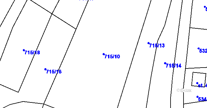 Parcela st. 715/10 v KÚ Chuchelna, Katastrální mapa