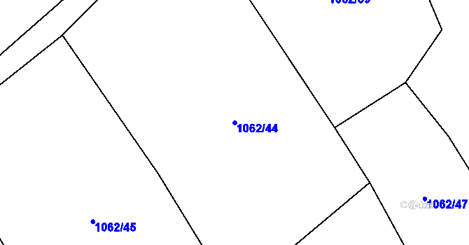 Parcela st. 1062/44 v KÚ Chuchelna, Katastrální mapa