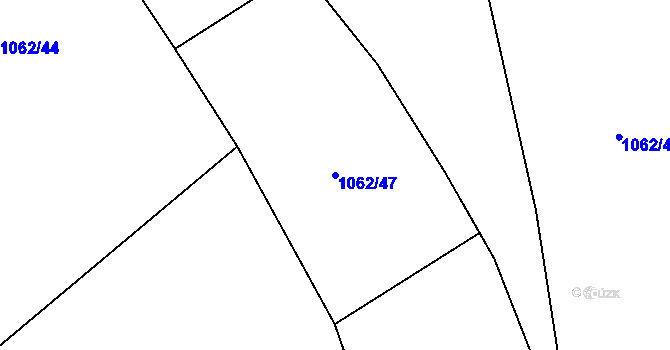 Parcela st. 1062/47 v KÚ Chuchelna, Katastrální mapa