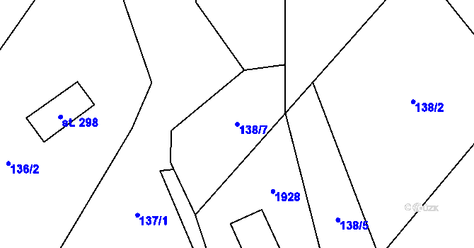 Parcela st. 138/7 v KÚ Chuchelna, Katastrální mapa
