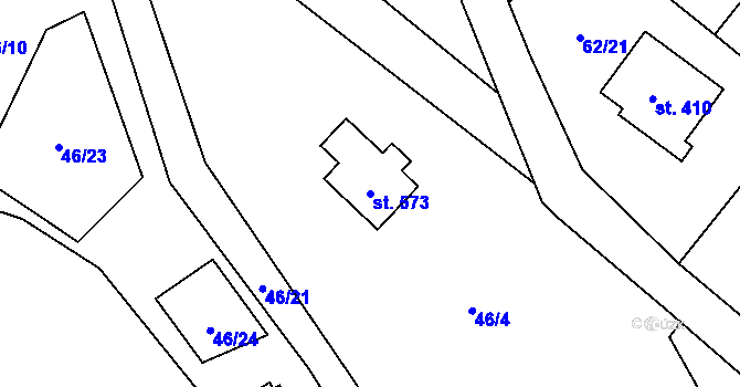 Parcela st. 573 v KÚ Chuchelna, Katastrální mapa