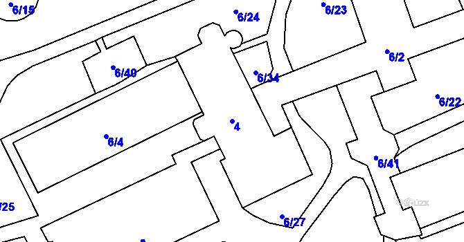 Parcela st. 4 v KÚ Chuchelná, Katastrální mapa