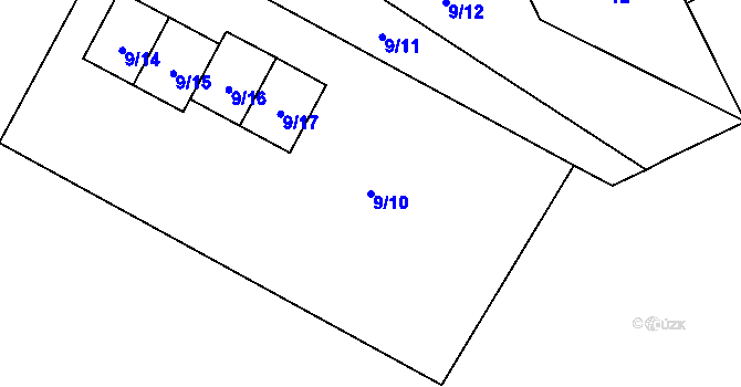 Parcela st. 9/10 v KÚ Chuchelná, Katastrální mapa
