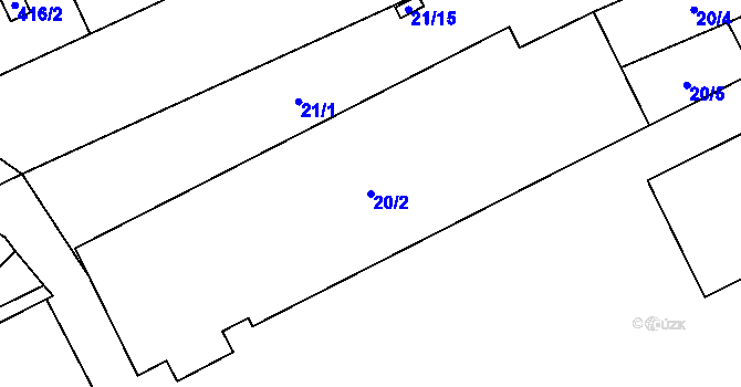 Parcela st. 20/2 v KÚ Chuchelná, Katastrální mapa