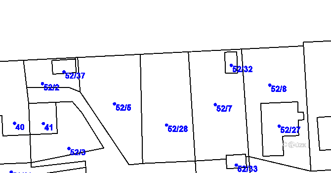 Parcela st. 52/6 v KÚ Chuchelná, Katastrální mapa