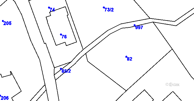 Parcela st. 78 v KÚ Chuchelná, Katastrální mapa