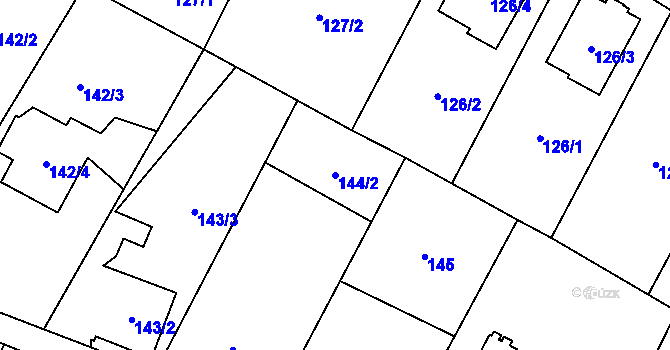 Parcela st. 144/2 v KÚ Chuchelná, Katastrální mapa