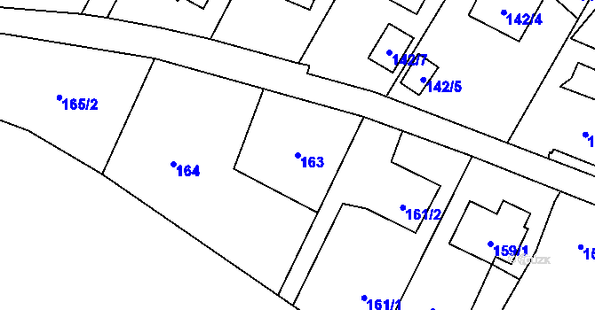 Parcela st. 163 v KÚ Chuchelná, Katastrální mapa