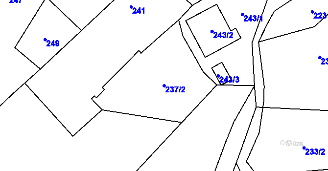 Parcela st. 237/2 v KÚ Chuchelná, Katastrální mapa