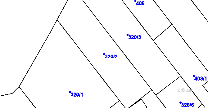 Parcela st. 320/2 v KÚ Chuchelná, Katastrální mapa