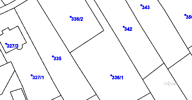 Parcela st. 336 v KÚ Chuchelná, Katastrální mapa