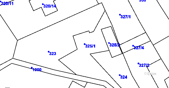 Parcela st. 325/1 v KÚ Chuchelná, Katastrální mapa