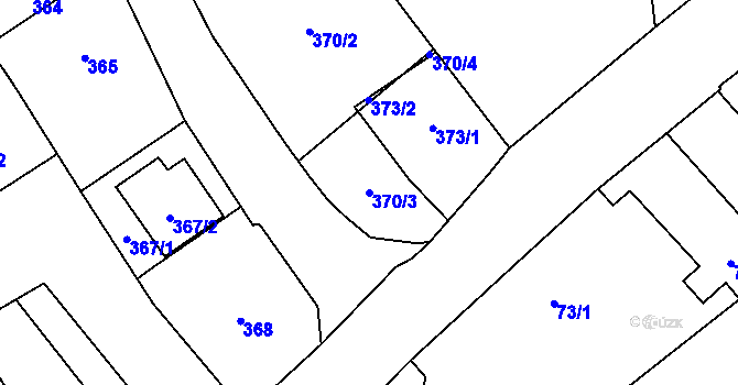 Parcela st. 370/3 v KÚ Chuchelná, Katastrální mapa