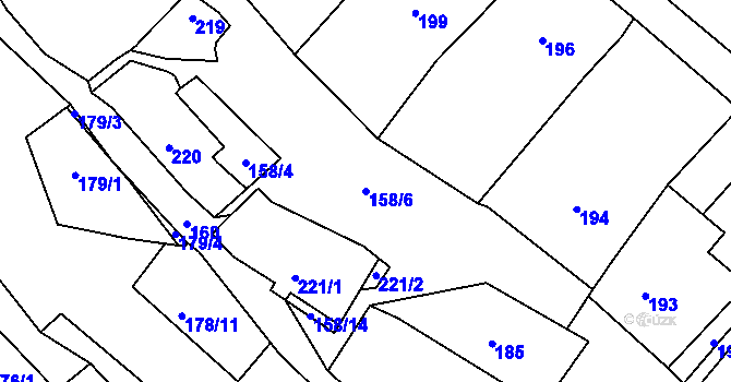 Parcela st. 158/6 v KÚ Chvalatice, Katastrální mapa