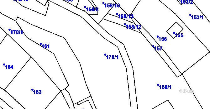 Parcela st. 178/1 v KÚ Chvalatice, Katastrální mapa