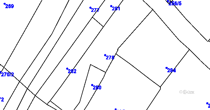 Parcela st. 278 v KÚ Chvalatice, Katastrální mapa