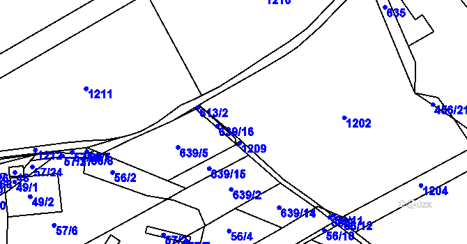 Parcela st. 639/1 v KÚ Chvalatice, Katastrální mapa