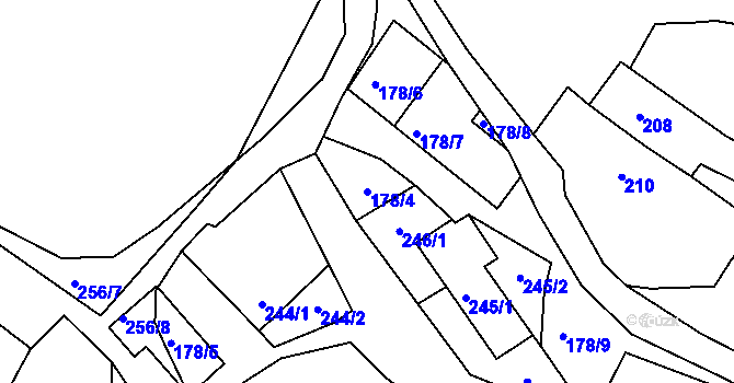 Parcela st. 178/4 v KÚ Chvalatice, Katastrální mapa