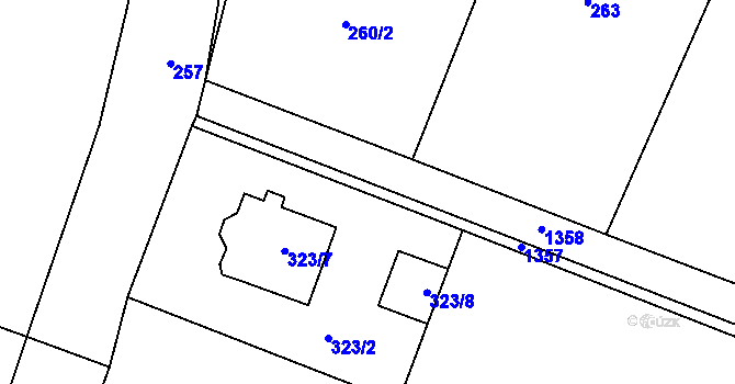Parcela st. 323/6 v KÚ Chvalatice, Katastrální mapa