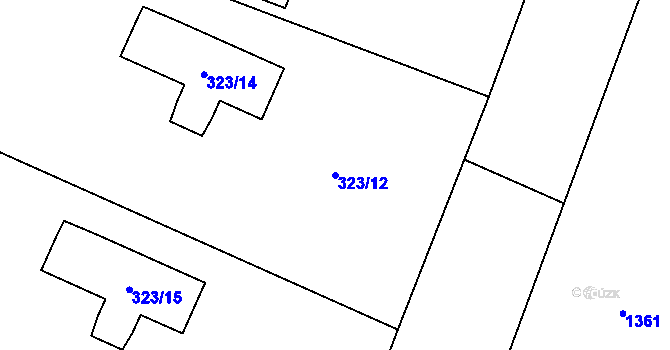 Parcela st. 323/12 v KÚ Chvalatice, Katastrální mapa