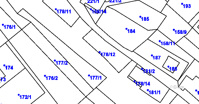 Parcela st. 178/12 v KÚ Chvalatice, Katastrální mapa