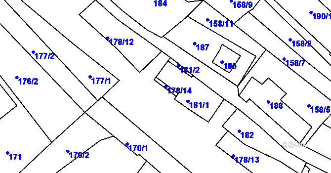 Parcela st. 178/14 v KÚ Chvalatice, Katastrální mapa