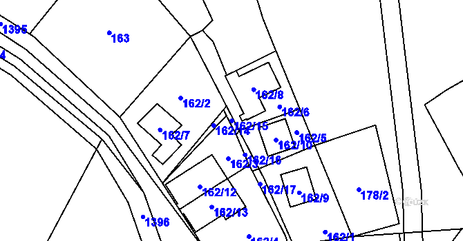 Parcela st. 162/15 v KÚ Chvalatice, Katastrální mapa