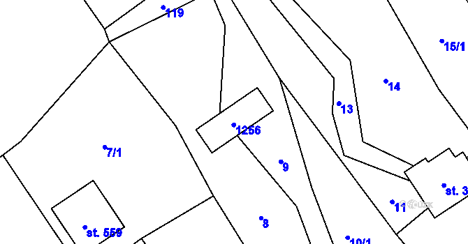 Parcela st. 30 v KÚ Chvalčov, Katastrální mapa