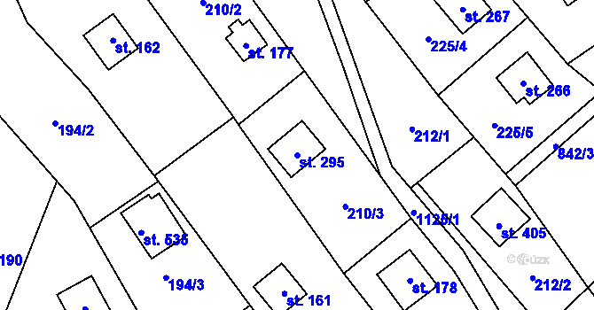 Parcela st. 295 v KÚ Chvalčov, Katastrální mapa