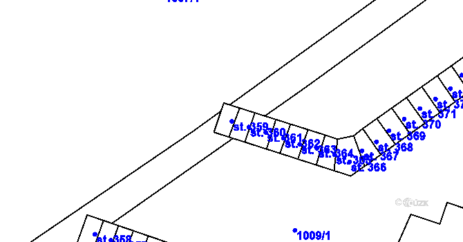 Parcela st. 359 v KÚ Chvalčov, Katastrální mapa