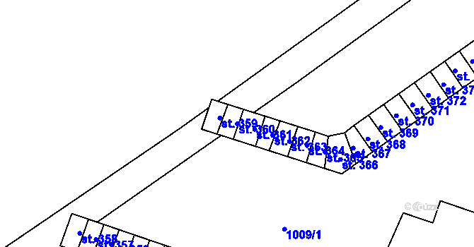 Parcela st. 360 v KÚ Chvalčov, Katastrální mapa