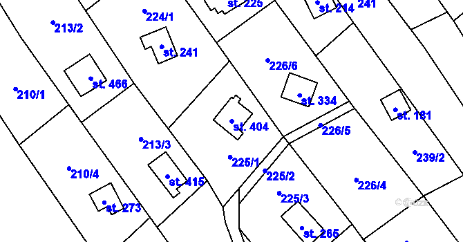 Parcela st. 404 v KÚ Chvalčov, Katastrální mapa