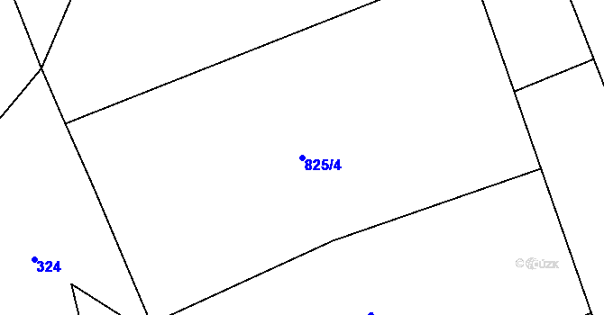Parcela st. 825/4 v KÚ Chvalčov, Katastrální mapa