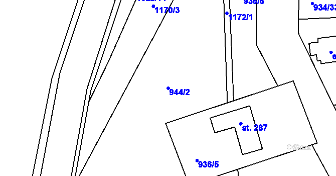Parcela st. 944/2 v KÚ Chvalčov, Katastrální mapa