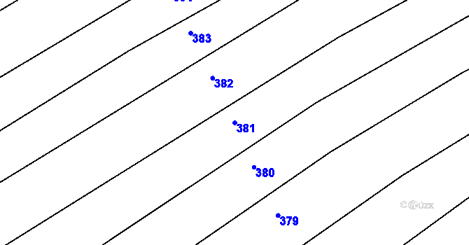 Parcela st. 381 v KÚ Chvalčov, Katastrální mapa
