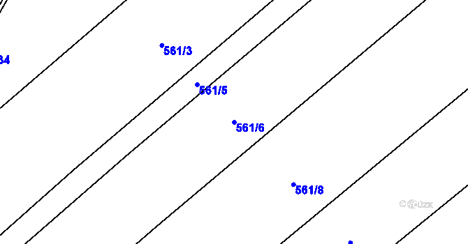 Parcela st. 561/6 v KÚ Chvalčov, Katastrální mapa